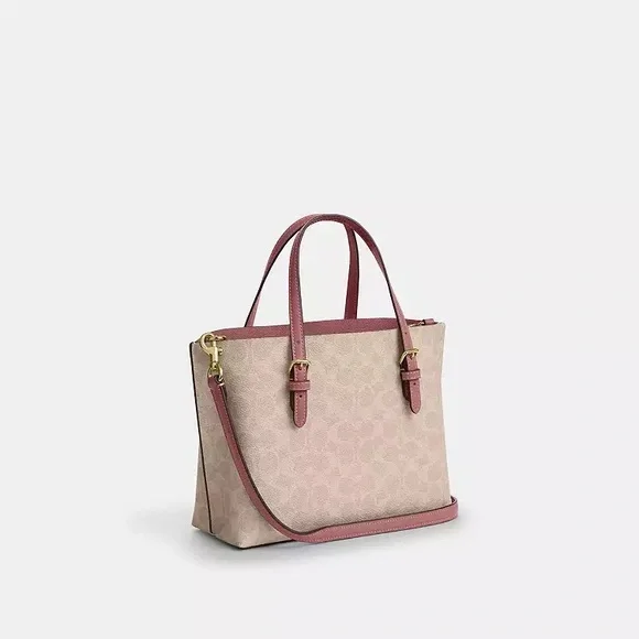 NWT！COACH Mollie Tote Bag 25 In Signature With Heart Charm（CDF03）fast shipping
